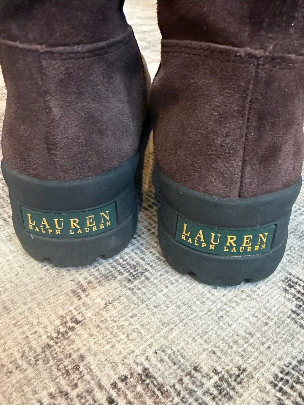 Lauren Ralph Lauren Tadina Women's Brown Suede Shearling Boots Sz 6B EUC, $298